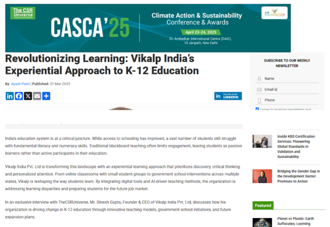 Vikalp in Media 19 CSRimage